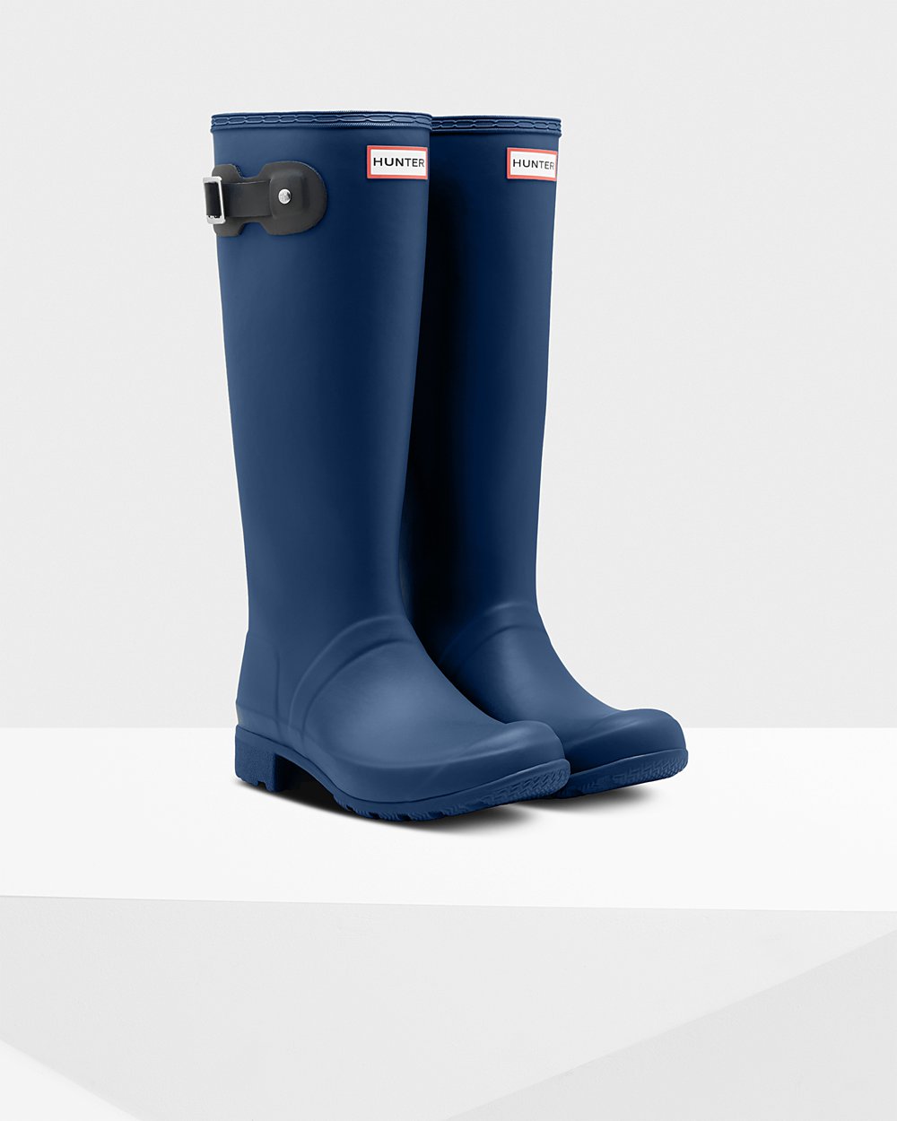 Hunter Original Tour Foldable Tall Rain Boots - Discount Womens Navy - IWPKXC143